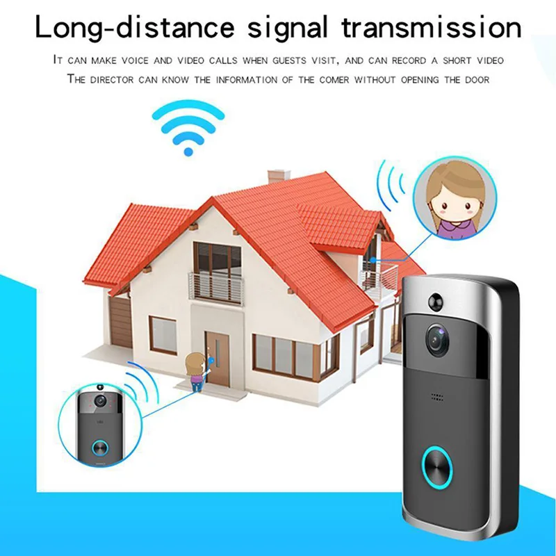 

Wireless WiFi Door Bell Smart Video Phone Door Visual Ring Intercom Camera Safety System OD889