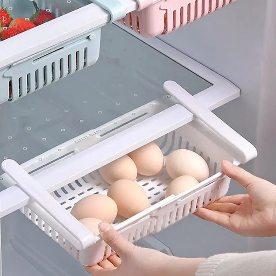 

2Pcs Drawer Type Refrigerator Storage Box Shelf Classified Organizer Vegetable Container Holder