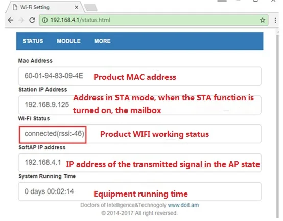 DOITING DT-06 Wireless WiFi Module Serial Port Transparent Transmission ESP8285 TTL-WiFi Compatible With Bluetooth HC-06 ESP-M2