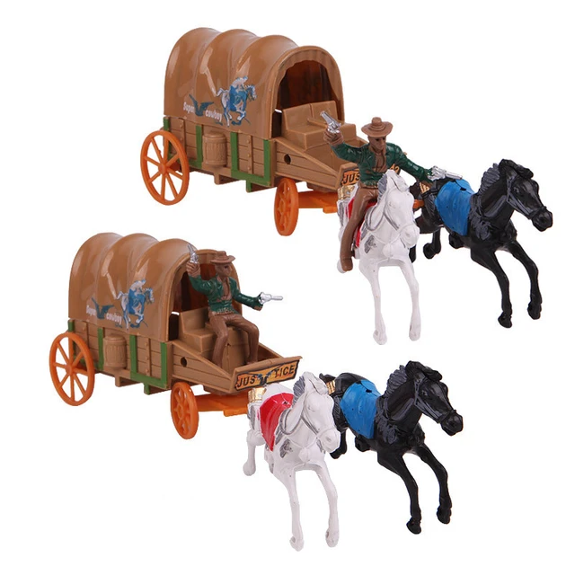 1 Set Western Cowboy Carriage Model Cowboy Collection Toy Carriage  Adornment 