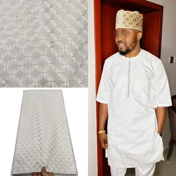 

White african swiss voile lace in switzerland high quality 2019 embroidery with stones 100% cotton fabric sewing for men clothes