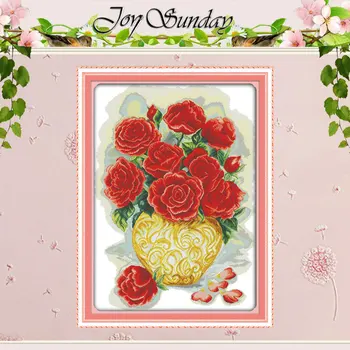 

Beautiful Roses (2) Counted Cross Stitch 11CT 14CT Cross Stitch Set Wholesale Flower Cross-stitch Kit Embroidery Needlework
