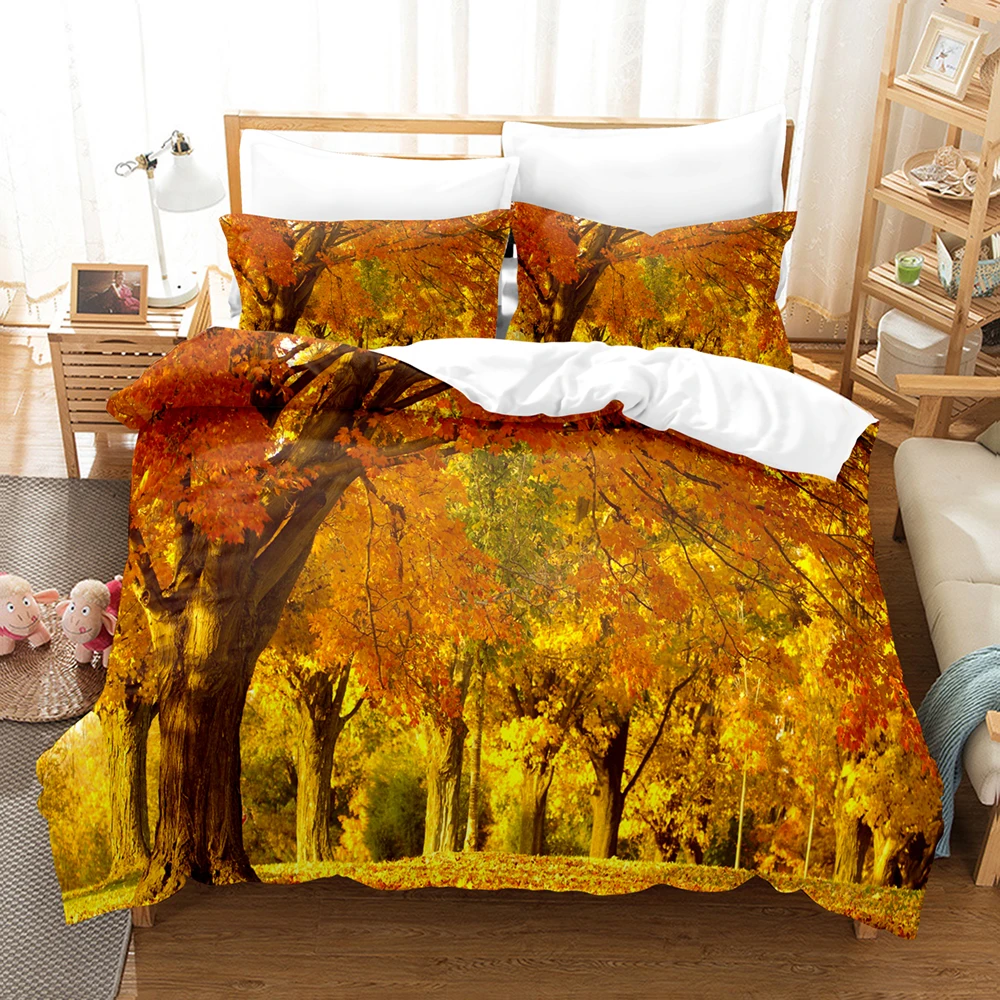 Beauty Tree and Flower Bedding Set Single Twin Full Queen King Size Tree Bed Set Children's Kid Bedroom Duvetcover Sets 3D 021 