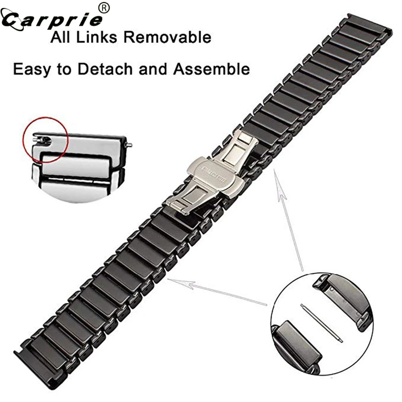 Сменный аксессуар для CARPRIE, черный, белый, нержавеющая сталь, ремешок для часов, ремешок для часов AMAZFIT GTR, Смарт-часы 47 мм 907