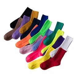 Autumn Winter New Style Middle Stockings Fashionable School Plain Compression Sport Socks