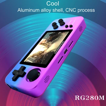 

RG280M MINI Game Retro Handheld Game Console Aluminum Shell 2.8 inch IPS Screen Linux 64Bit System for PS1 Arcade 3D Game Player