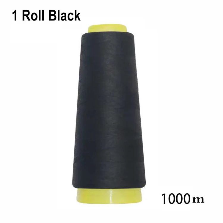 wennuo black and white embroidery machine thread polyester large thread  spool kit 5500 yard (5000m) for