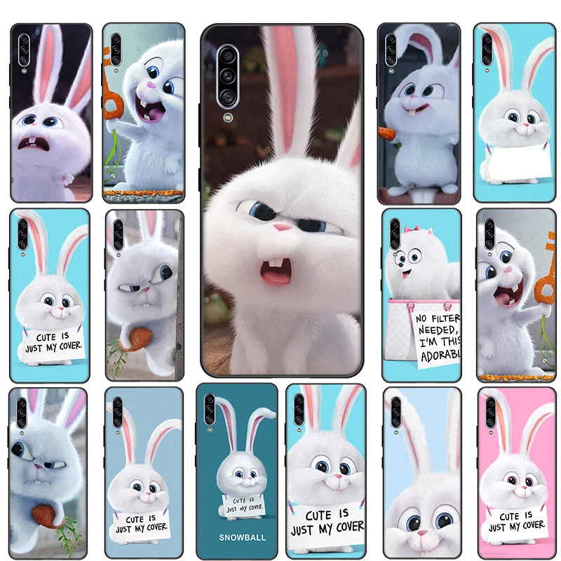 Cute rabbit Silicone black Phone Case For Samsung Galaxy S6 S7 Edge S8 S9 S10 S20 Plus Lite S10E Ultra Cover | Мобильные телефоны и