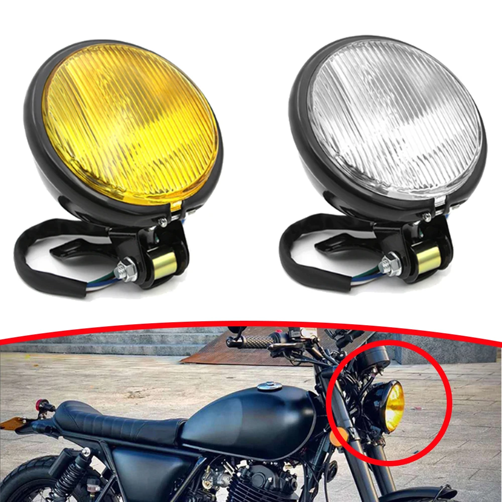 Motorcycle Metal Retro E4 Halogen Front Headlight Head light Lamp for Honda Cg125 Gn125 Harley Cafe Racer |