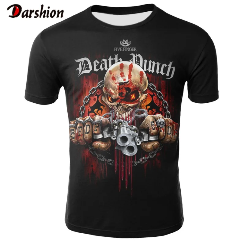 

2020 New Skull Men's Casual T-shirt Summer 3D Printed Round Neck Cool Shirt Street Fashion Trend Youth Hip Hop Tops Male T-shirt