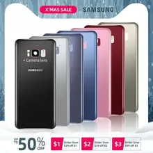 Задняя крышка для объектива камеры для SAMSUNG Galaxy S8, Задняя стеклянная крышка для Galaxy S8 Plus, запасная задняя крышка для батареи+ клейкая лента