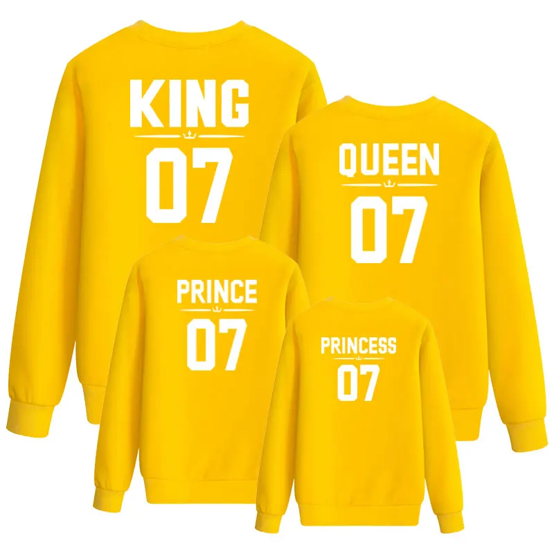 color 3 king queen prince princess matching sweatshirt for mother daughter father son outfits daddy mommy and me clothes family look mum - Цвет: color 3