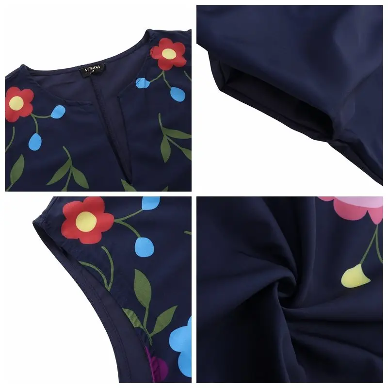 VONDA летнее платье с принтом Vestido, сексуальное длинное платье макси без рукавов богемная Женская одежда для вечеринки свободный вечерние сарафан большого размера S-5XL