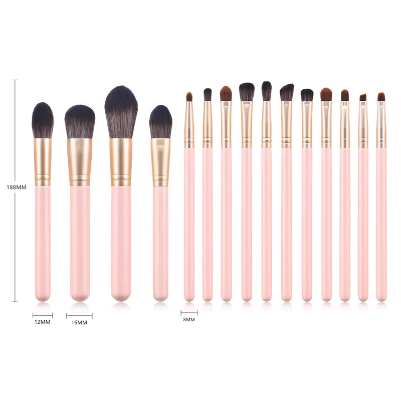15pcs brushes set 15 шт. набор кистей для макияжа Набор для макияжа для основы, пудры, румян тени для век Палетка консилеров кисти инструменты T15022 - Handle Color: 15pcs brushes set