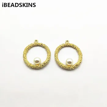 

New arrival! 35x31mm 50pcs Imitation pearls Ring shape Charm For Earrings parts /Necklace Earrings Jewelry DIY/hand Made Making