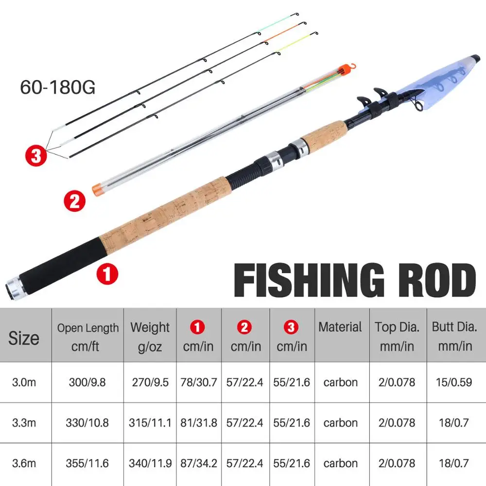 Sougayilang Portable 3.0-3.6m feeder fishing rod L M H Power Spinning Casting Fresh Water Travel Rod de pesca Carp Feeder pole