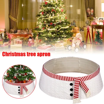 

Floor Protective Base Apron Holiday Snowmen Home Decor Skirt Party Accessory Knitted Living Room Christmas Tree Collar New Year