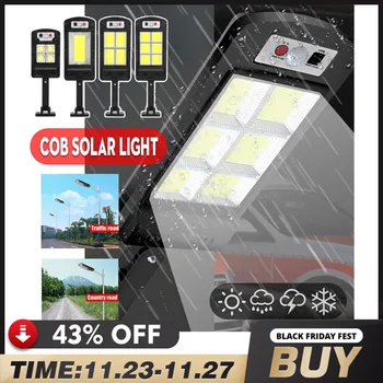 

500W Led Solar Street Lights 128 COB Outdoor Lighting Security Lamp Motion PIR Sensor Remote Control Waterproof Wall Lamp