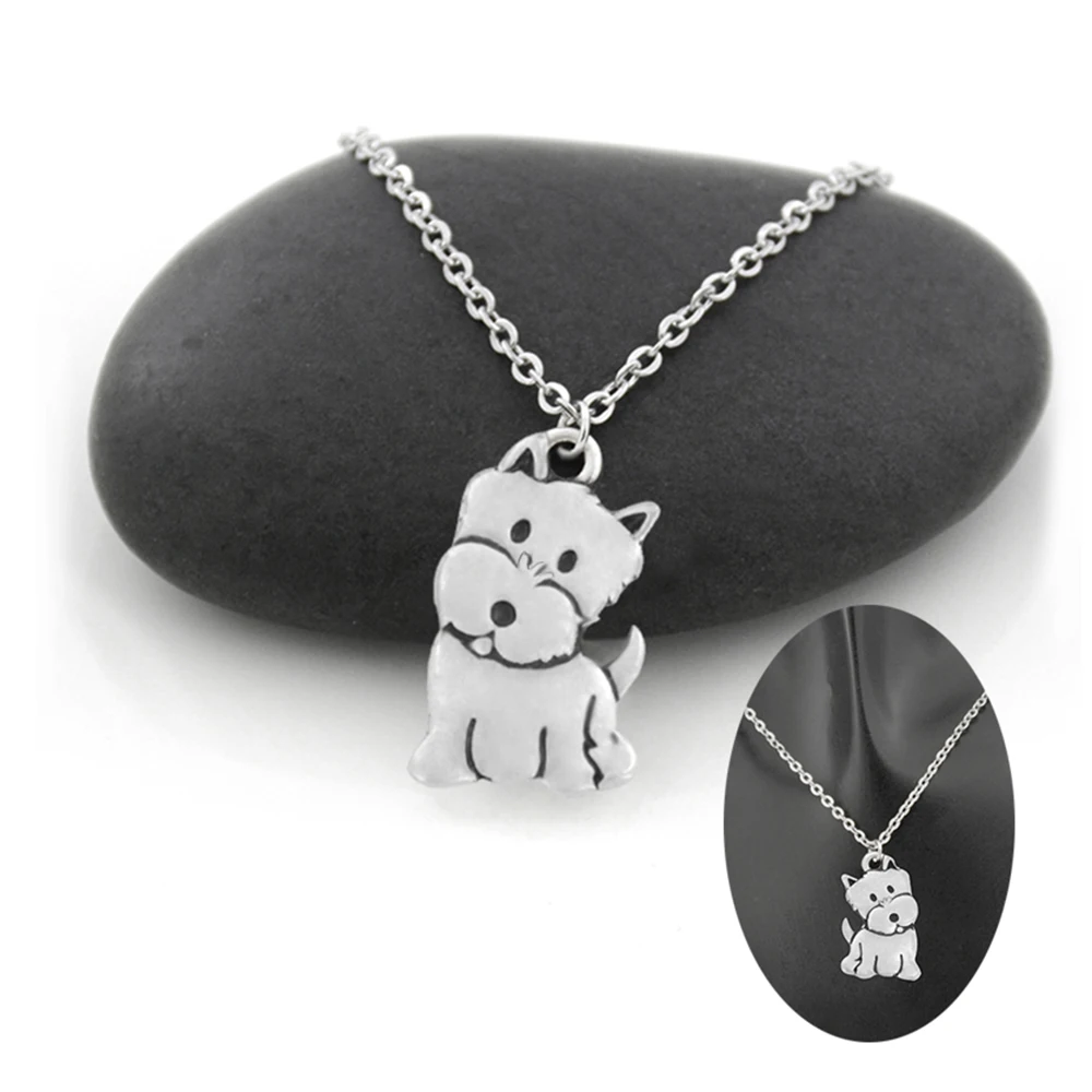 Fashion Westie &amp West Highland Dog Puppy Pendant Necklace For Women Men Stainless Steel Chain Mom Lover Jewelry | Украшения и