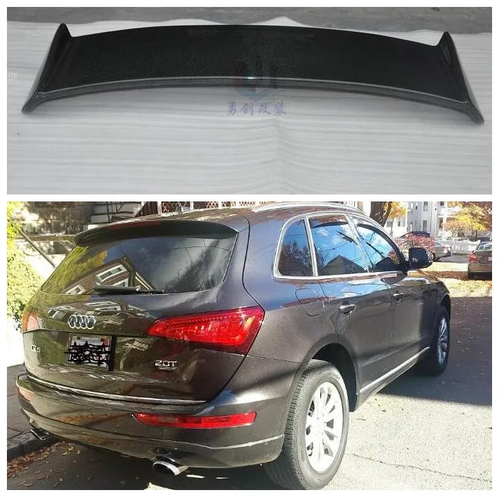 

High quality Carbon Fiber Car Rear Trunk Lip Spoiler Wing Fits For AUDI Q5 2009 2010 2011 2012 2013 2014 2015 2016 2017