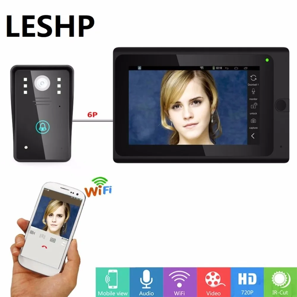 

Video Door Phone Doorbell Intercom Entry System HD monitor with Support Recording Snapshot Night Vision WIFI connect 8 APP user