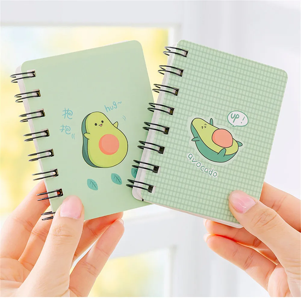 Cute Cartoon Avacado Notebook A7 Coil Notepad Portable Spiral Diary Notepad Excercise Book