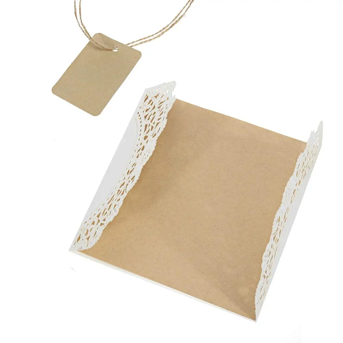  30/50Pcs/set Laser Cut Wedding Invitations Cards +Tags Vintage Wedding Bridal Shower Gift Greeting  - 4.00039E+12