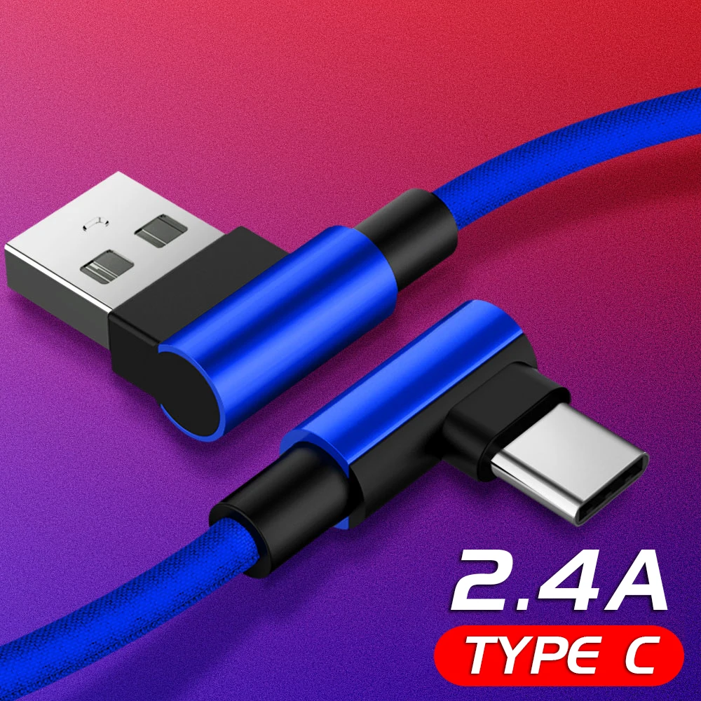 Кабель Micro USB Type C 90 градусов 2 4 А для быстрой зарядки и передачи данных|Кабели