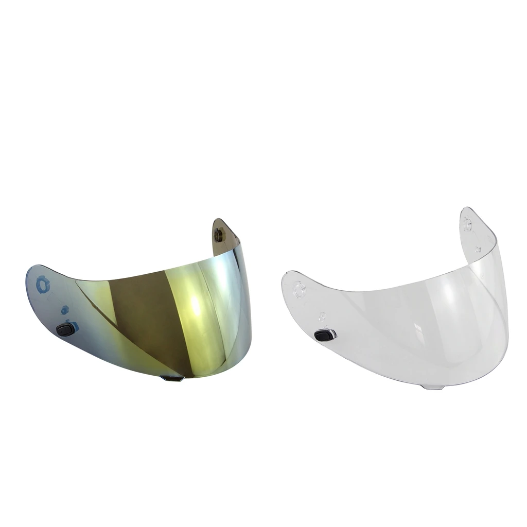 2pcs Replacement Full Face Motorcycle Helmet Visor for HJC HJ-09 Helmets Lens Shield (Clear+Gold)