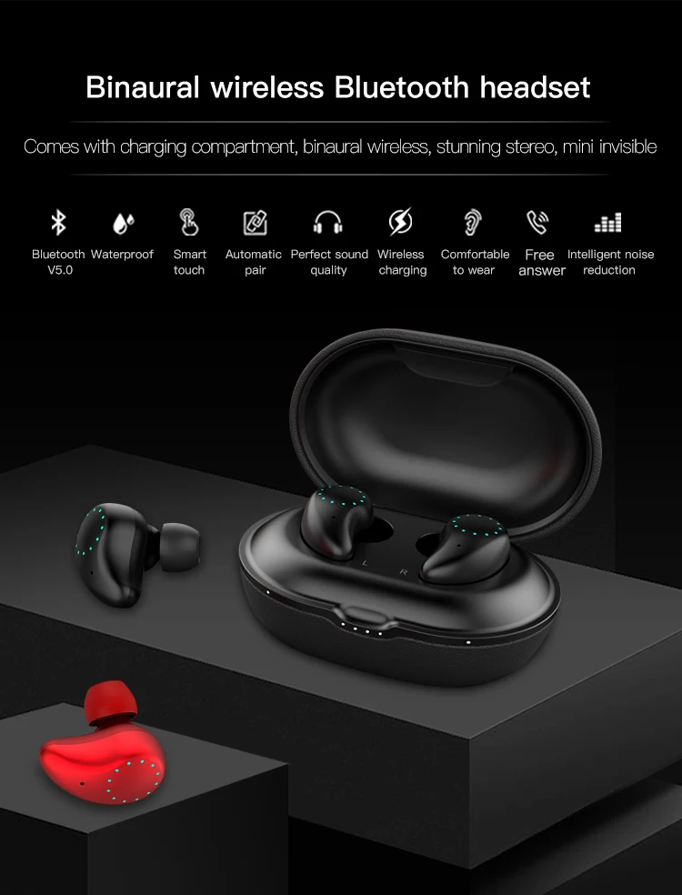 C8 Bluetooth 5,0 Наушники Hi-Fi TWS Беспроводная Водонепроницаемая Bluetooth стерео гарнитура спортивные наушники с микрофоном настоящие беспроводные наушники