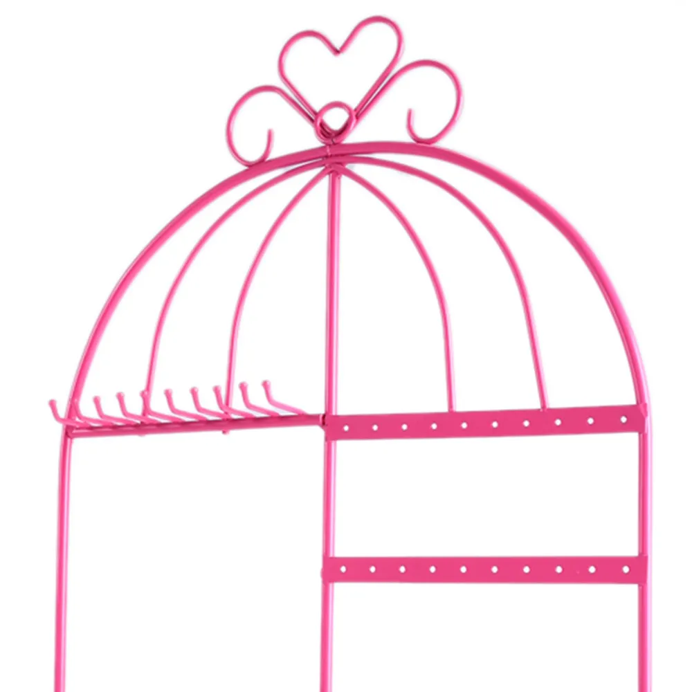 New Metal Birdcage Jewelry Holder Earring Display Hanger Necklace Organizer Hook