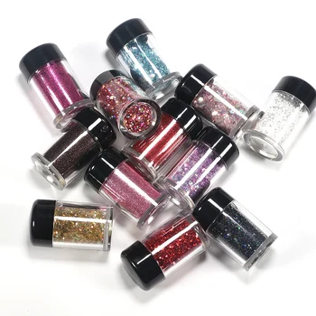 

12 Bottles/Set Nail Art Sequins Glitter Powder Manicure Decor Tips Mixed Polish Nail Stickers Set HJL2019