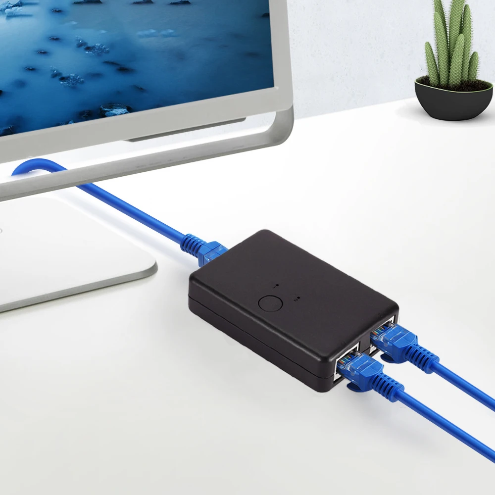 2 порта RJ45Swicther RJ45 LAN сетевой коммутатор селектор 1 в Out 1x2 CAT6 Ethernet