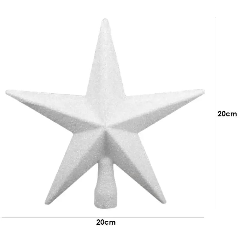Пластиковая Рождественская Елка Топ Звезда пятиконечная звезда кулон Рождественская елка топперы для украшения рождественской вечеринки 20 см