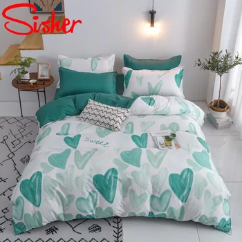 

Cartoon Brief Bedding Set Sheet Cute Bed Linen Flower Duvet Cover Set Single Double Queen King Quilt Covers Modern Bedclothes