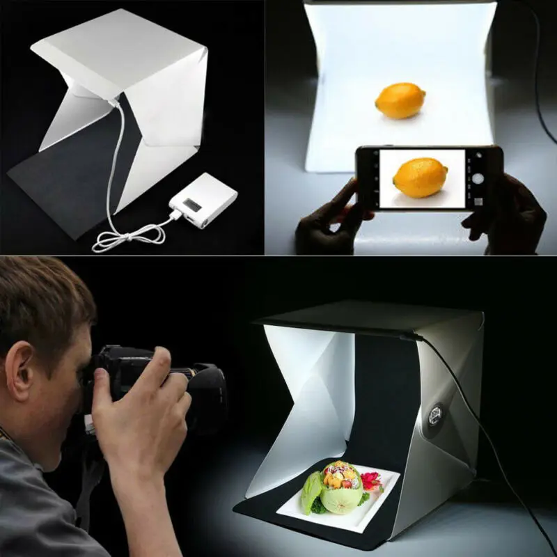 Portable Mini Photo Studio Box Photography Backdrop LED Light Room Tent Tabletop Shooting
