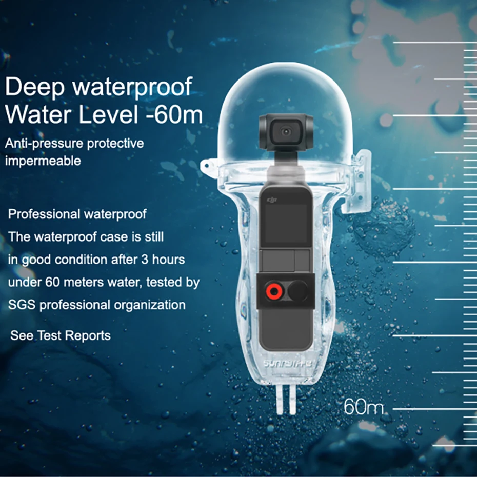 60 м водонепроницаемый корпус для дайвинга чехол для DJI OSMO Карманный подводный серфинг протектор сумка ручной карданный стабилизатор для фотоаппарата крышка