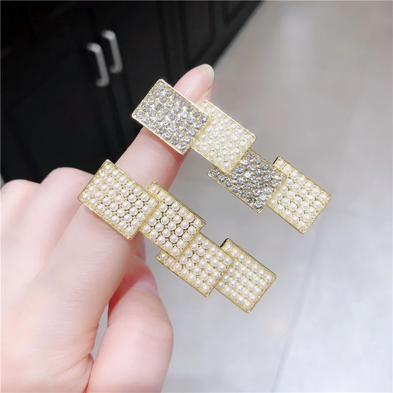 

Geometric Golden Pearl Rhinestone Barrettes Women Sweet Hairclips Street All Match Party Hair Accessories Girls Gifts Hairpin