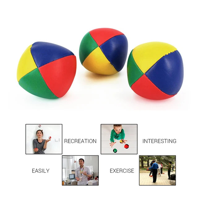 Children‘S Outdoor Sport Ball 3Pcs Juggling Balls Set Circus Balls With 4 Panel Design For Kids And Adults Outdoor Sport Toys 4