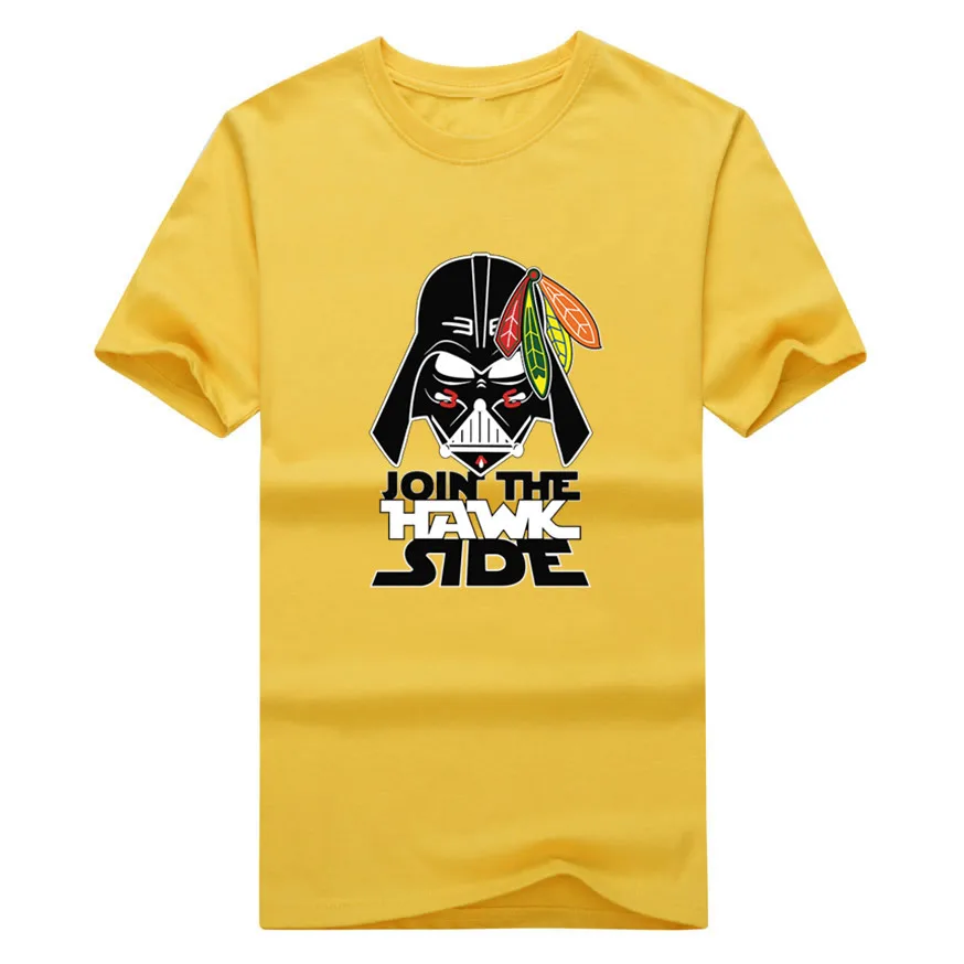 Новая футболка из хлопка Chicago Blackhawks Star Wars Join The Hawk Side Darth Vader