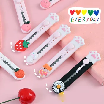 

Cartoon Fruit Animal Cat Paw Portable Utility Knife Cute Paper Cutter Cutting Razor Blade Office school supply Stationery gift