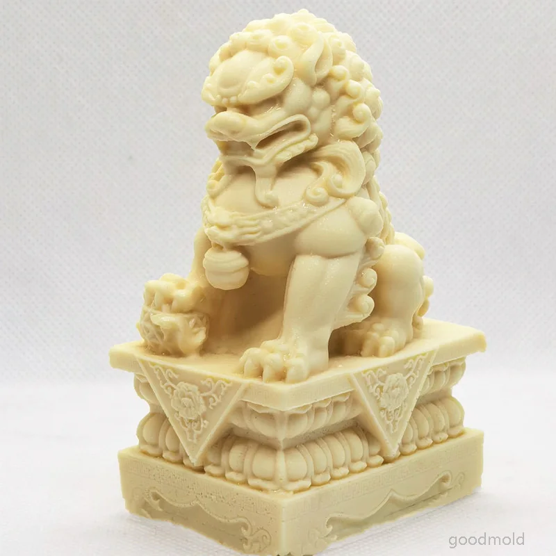 BigSizeStoneLionsCementMoldChineseStyleStoneLionSculpturePlasterMoldConcrete