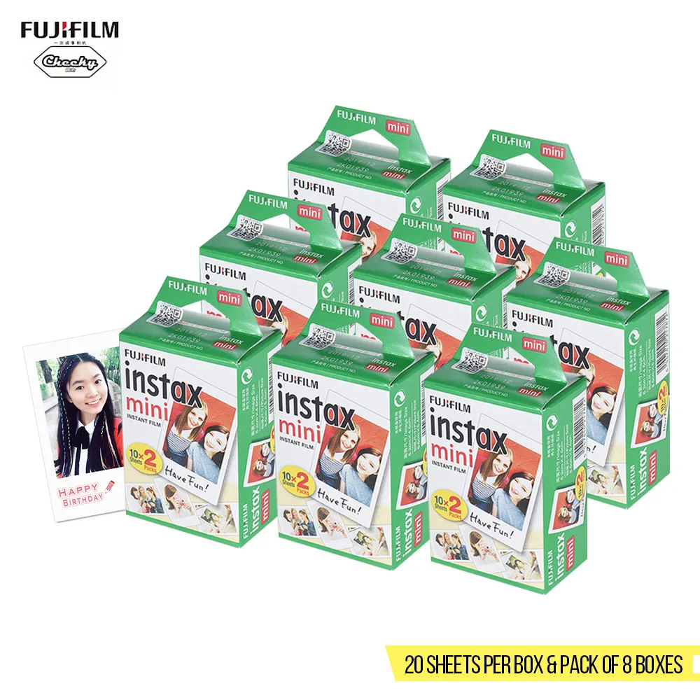 160 Sheets 100 листов Fujifilm Instax Mini пленка Instax Mini 8 9 фильм Фотобумага для ЖК-дисплея с подсветкой Fujifilm Instax Mini 7 s/8/25/90/9 Instax Камера мини - Цвет: 160 Sheets