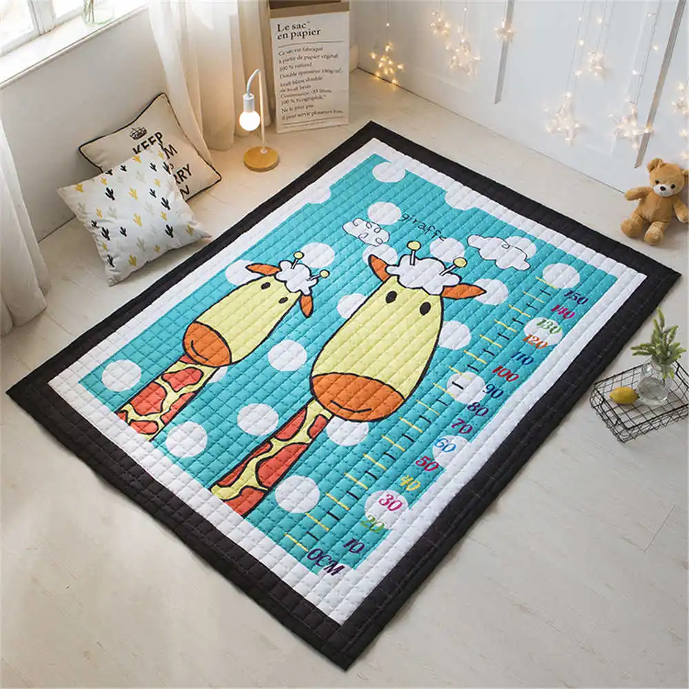 

Nordic Children Room Rug Carpet Quilted Tatami Mat Area Rug Bedroom Cartoon Astronaut Crawling Play Mat Living Room Carpets