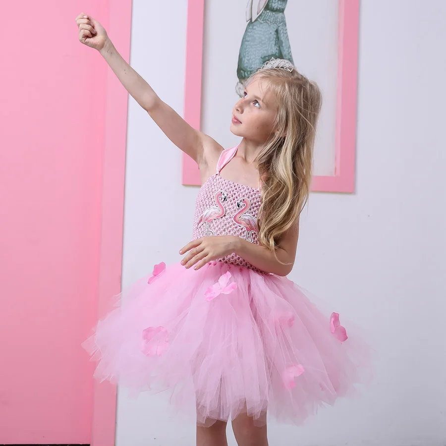 Anak Perempuan Tutu Dress Flamingo Pola 