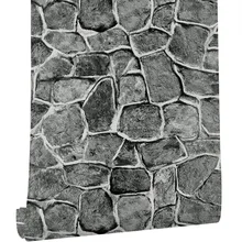 Courtyard Stone Wallpaper Gray Peel Paste Removable Castle Tower Country Paper Stone Self-adhesive Wall Decoration Roll Paper