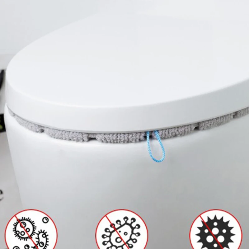 Stretchable Bathroom Toilet Seat Closestool Washable Soft Winter Warmer Mat Pad Cushion O-shape Toilet seat Bidet Covers toilet seat cover toilet seat accessories
