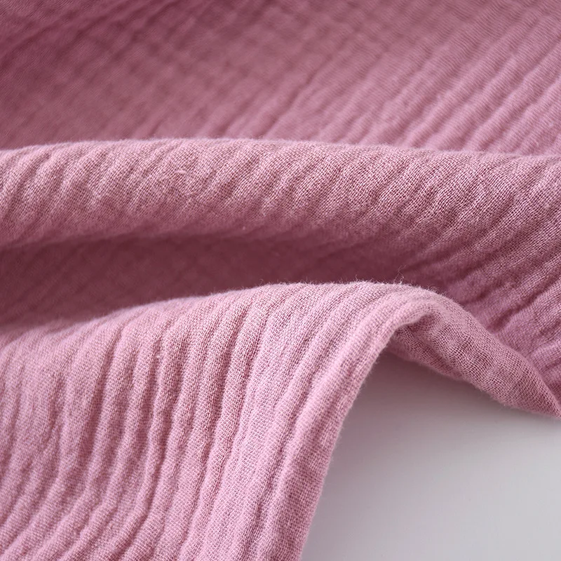 New spring and autumn pure cotton crepe cloth couple soft and breathable men long-sleeve simple home service women two piece set