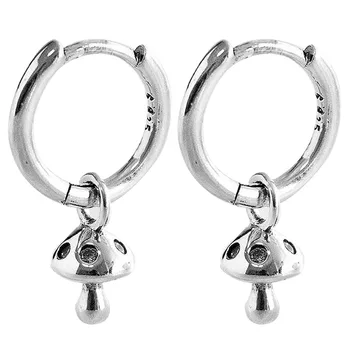 

Authentic 925 Sterling Silver Earring Cute Mushroom Earrings For Women Wedding Gift Fine Jewelry