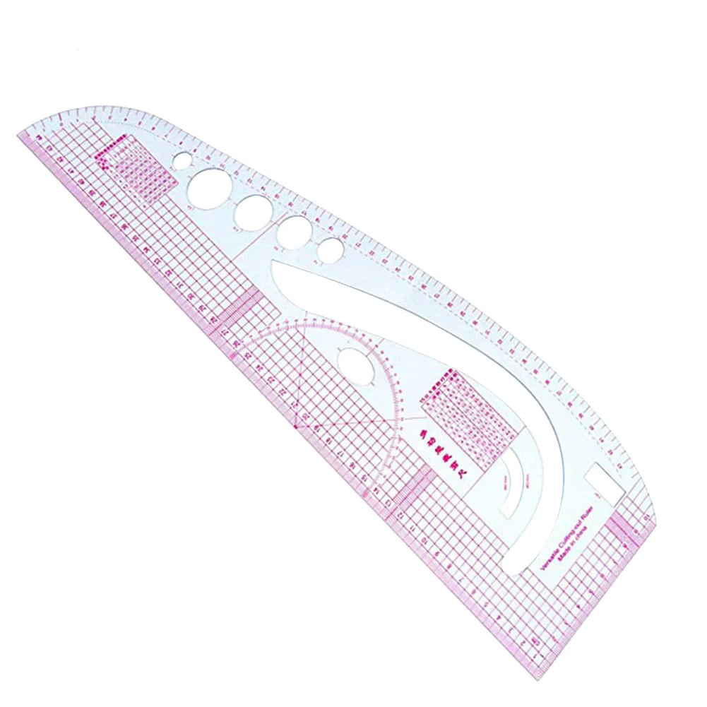 1pc Diy Drawing Tailoring Ruler Multifunction Cutting Measuring Plastic Curve Ruler Tailor